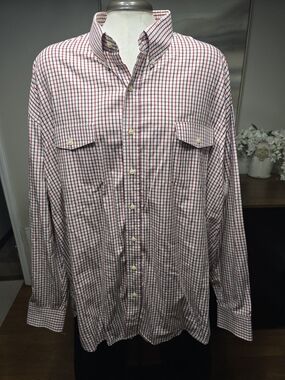 Texas Cotton Men's Long Sleeve Plaid Button Down Shirt Made in USA Size XXL